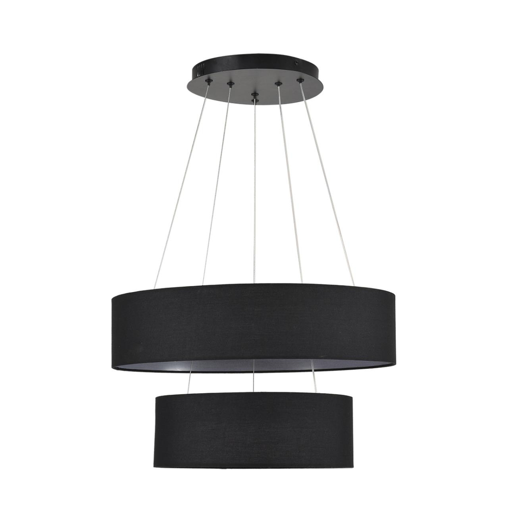 8373/55L LEDIO LN26 257 черный, металл/текстиль/силикон Люстра подвесная LED 55W 3000/4000/6000K 220V SAVA