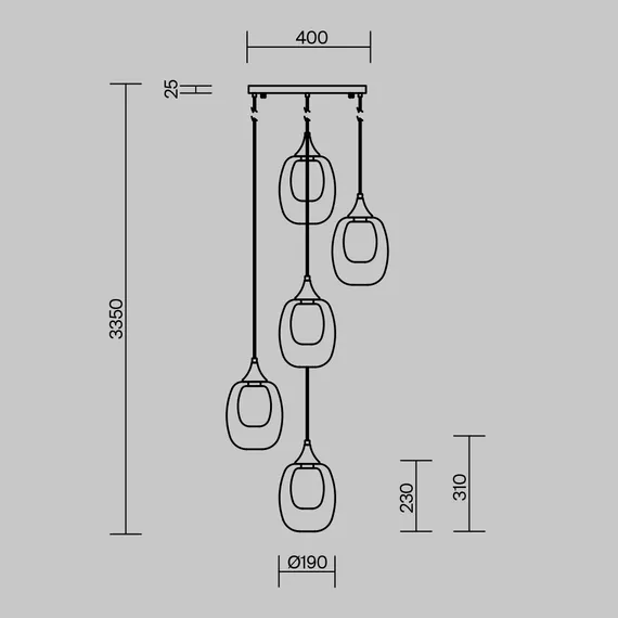 Подвесной светильник Аура / Aura E14х5 Maytoni mod016pl-05bs