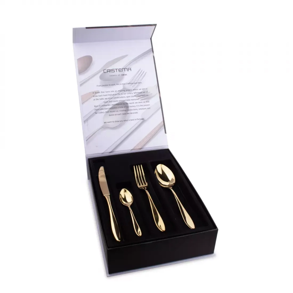 Набор столовых приборов 24 предмета на 6 персон Cristema Colombo золотой