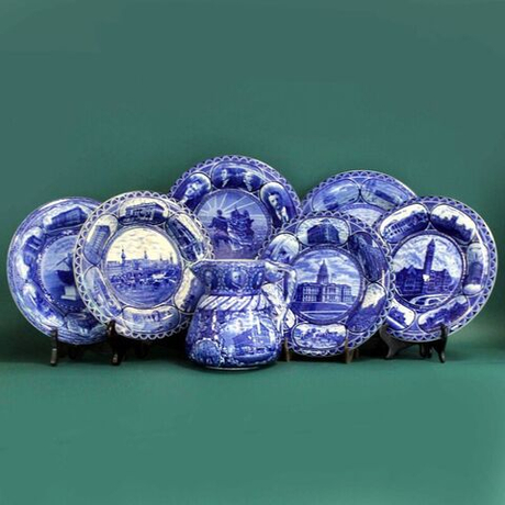 Винтаж: Комплект больших тарелок и кувшин Rowland & Marsellus