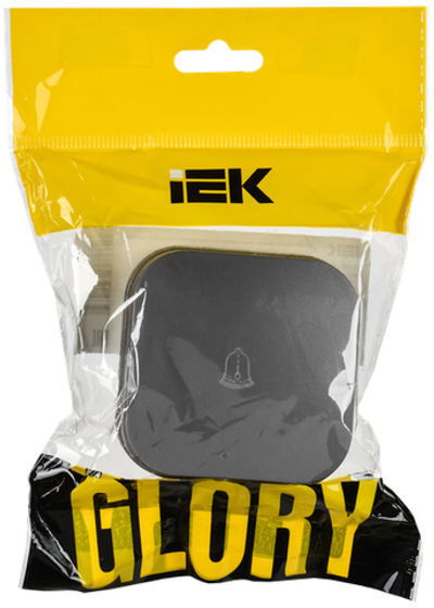 GLORY Выключатель 1-клавишный для открытой установки самовозвратный 10А ВСс20-1-0-ХСм сталь матовый IEK