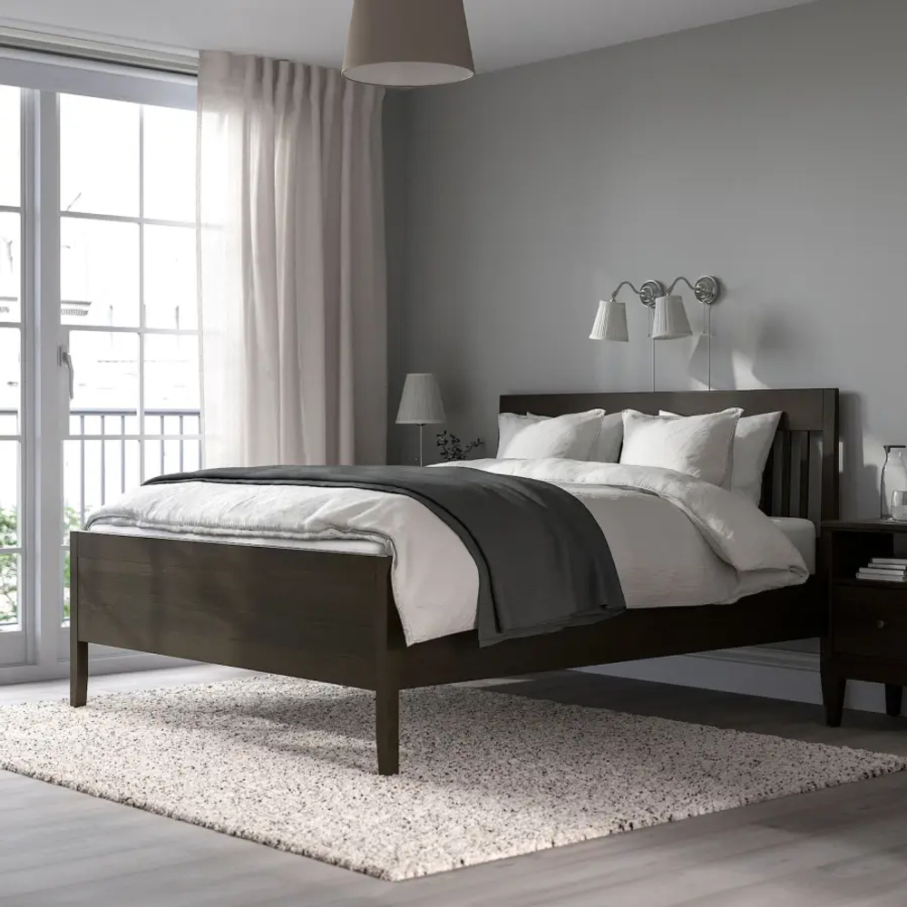 Каркас кровати - IKEA IDANÄS/IDANAS, 200х140 см, темно-коричневый, ИДАНЭС ИКЕА