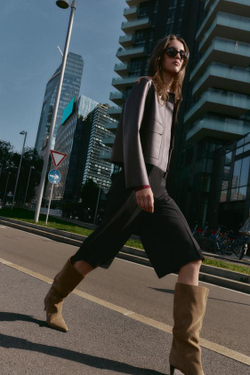 ZARА ДЛИННЫЕ БЕРМУДЫ С ВЫСОКОЙ ПОСАДКОЙ, ЧЕРНЫЙ