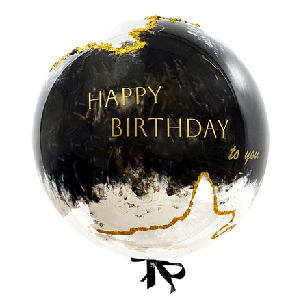 Шар-сфера Баблс (deco-bubbles) с красками, конфетти и надписью