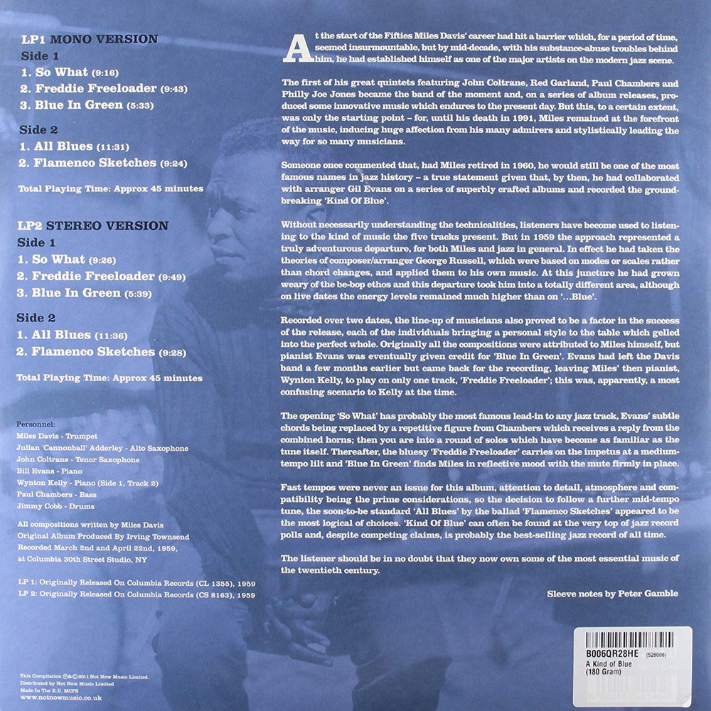 Miles Davis / Kind Of Blue (Mono & Stereo Edition)(2LP)