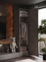 Шкаф Распашной Серый 61х220x52,5 SOHO с ручкой