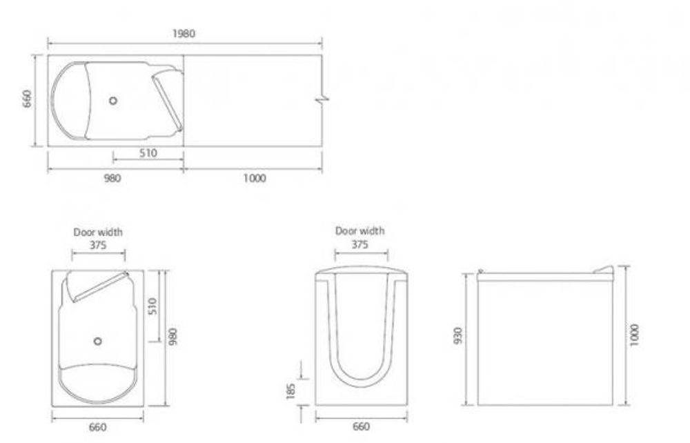 Ванна для МГН ABS NOFER H502 белый