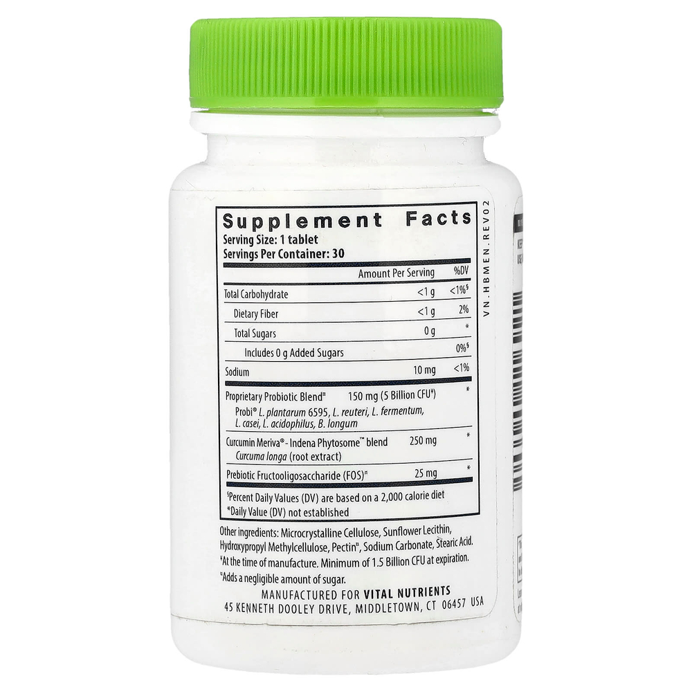 Vital Nutrients, Hyperbiotics®, пробиотик Pro-Men®, 30 веганских таблеток