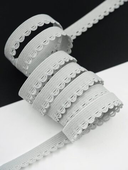 Бельевая резинка светло-серая ширина 10 мм с учетом фестона