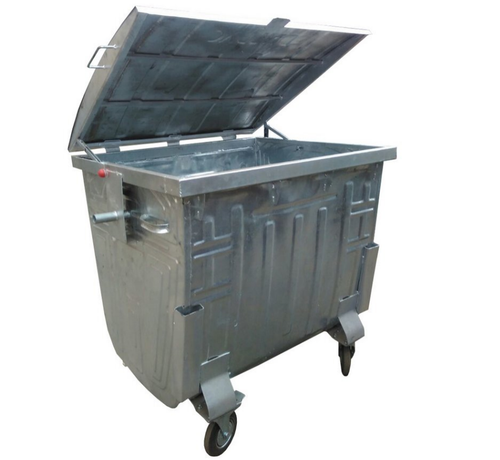 Евроконтейнер оцинкованный с плоской металлической крышкой