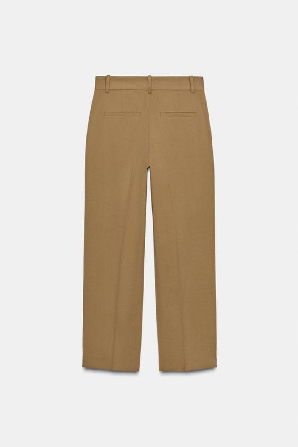 ZARA ПРЯМЫЕ БРЮКИ С ЗАЩИПАМИ, ЦВЕТ ВЕРБЛЮЖЬЕЙ ШЕРСТИ