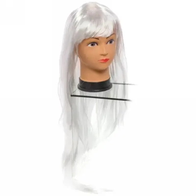 Парик карнавальный «Красотка» (длинные прямые локоны 90 см), Белый