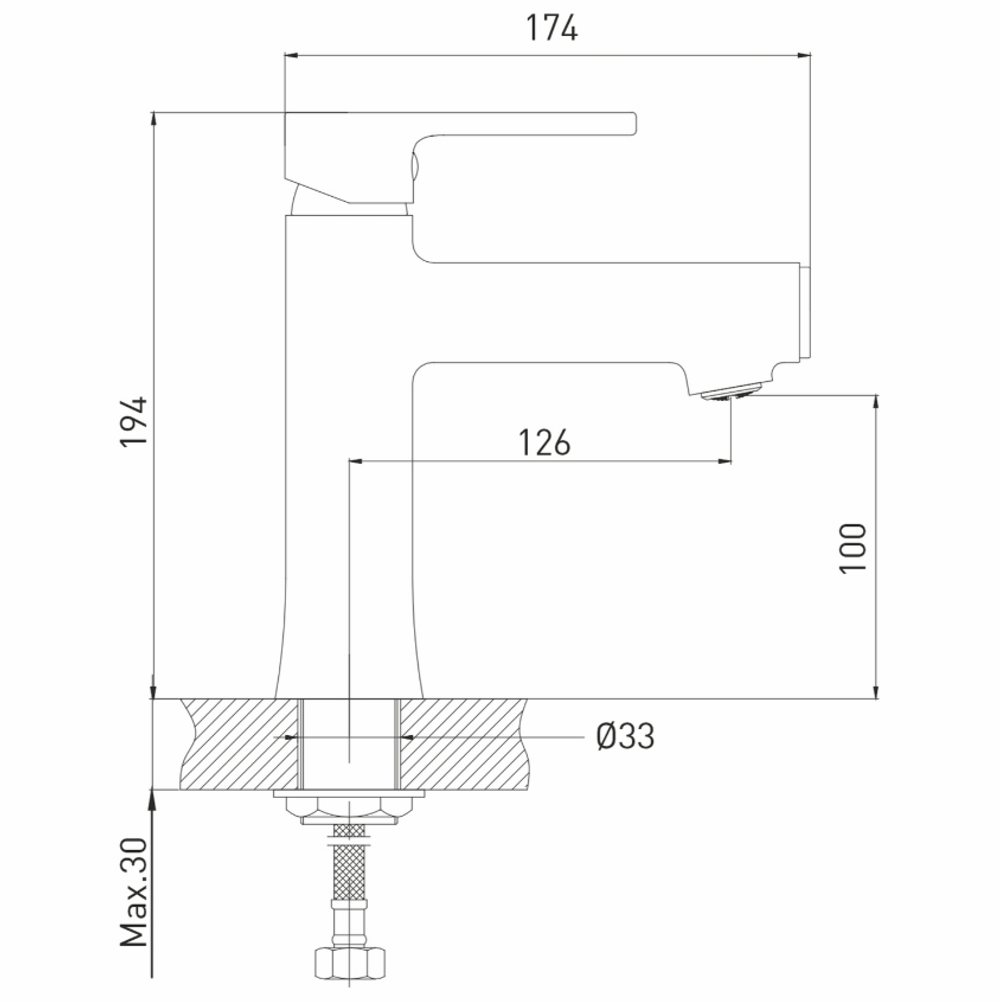 Смеситель для умывальника 35k MIXLINE ML23-04 "Round Black"