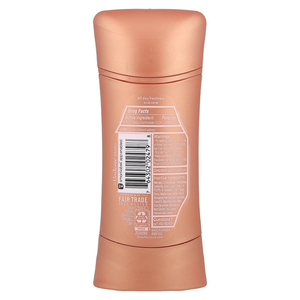 SheaMoisture, Дезодорант-антиперспирант, свежий, с кокосом и гибискусом, 74 г (2,6 унции)