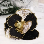 Украшение новогоднее «Пуансеттия - Нежность» 15 см, Черный/Золото
