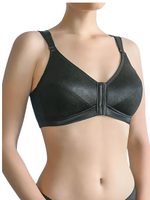 Бюстгальтер с передней застежкой, для фиксации экзопротезов молочной железы 95E черный