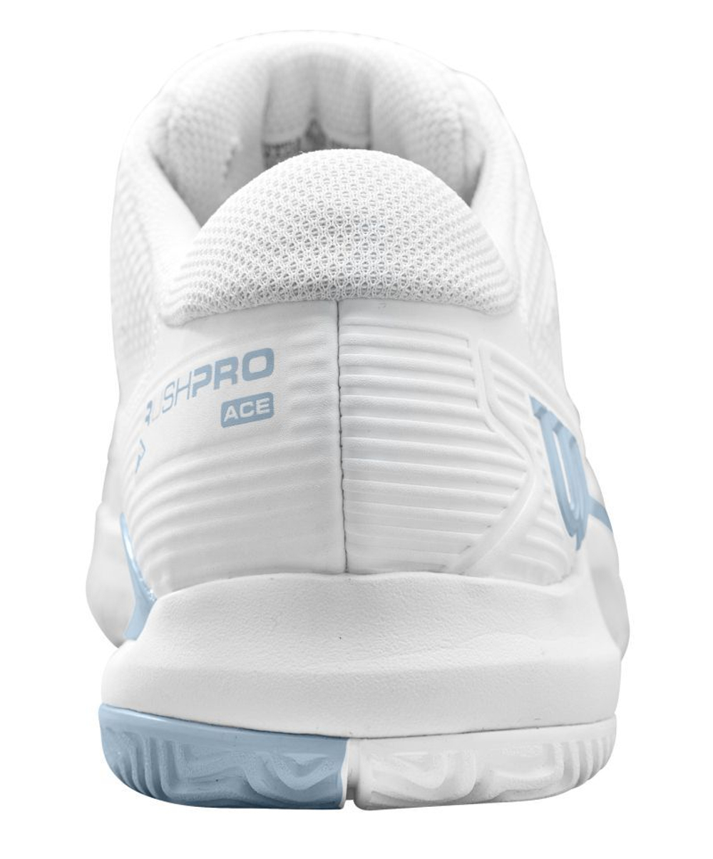 Женские Кроссовки теннисные Wilson Rush Pro Ace W - white/white/baby blue