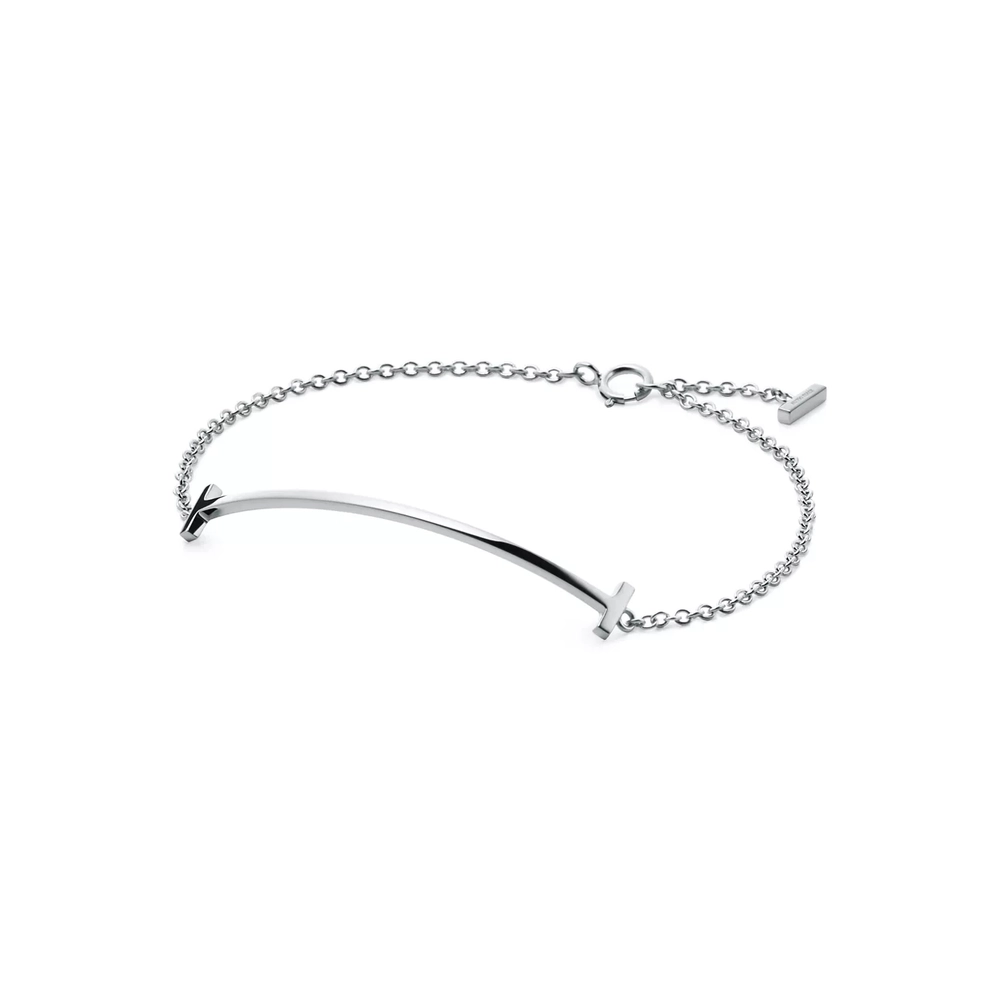 Браслет из белого золота 18k,Tiffany 💠T smile, В наличии