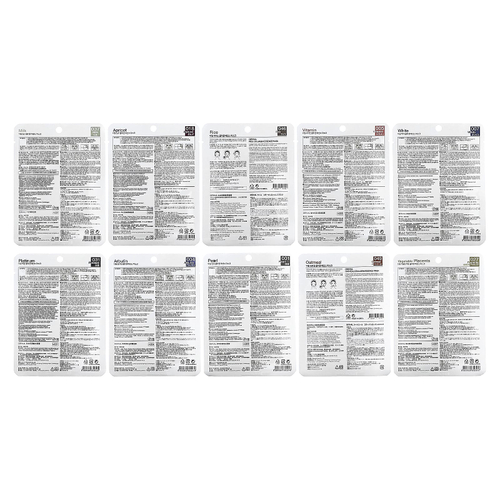 Dermal, Осветляющие, косметические маски с коллагеном, ассорти, 10 шт., 23 г (0,81 унции)