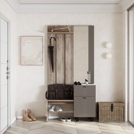 Прихожая Олива ПР-04 Муссон софт (серый) MF14