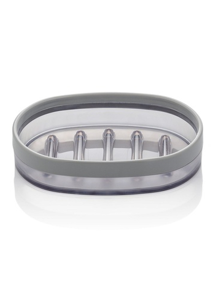 Мыльница LUCKY прозрачный полипропилен 9,5x13,5x3, серый, Турция