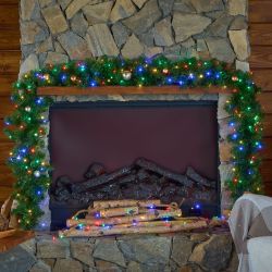 ULD-S3000-300-DGA MULTI IP20 DEW Гирлянда светодиодная Роса. 30м. 300 светодиодов. Разноцветный свет. Провод зеленый. ТМ Uniel