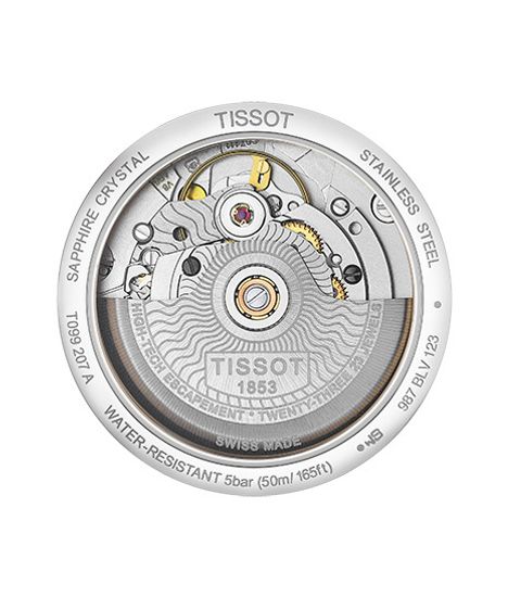 Женские часы Tissot T099.207.11.113.00 Chemin des Tourelles Powermatic 80 Lady