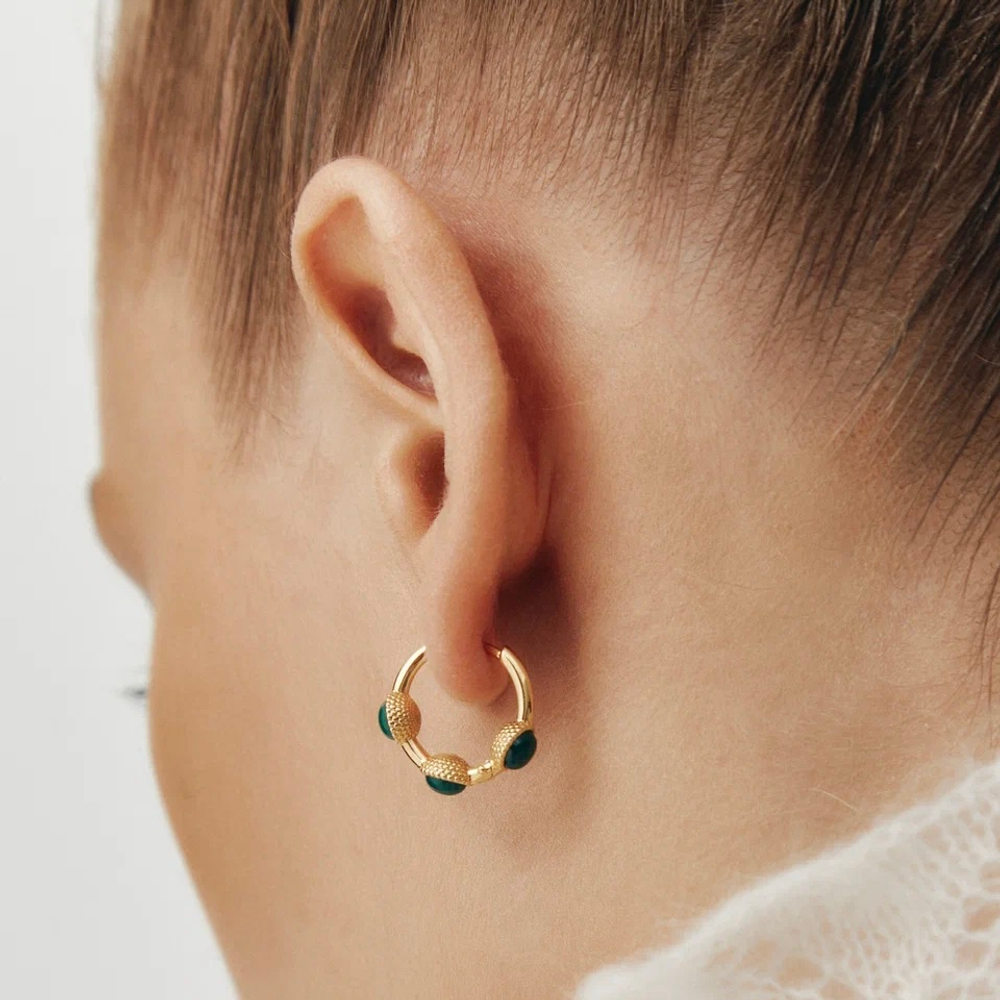 Серьги КОЛТ позолота с хризопразами