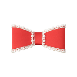 Бант-бабочка красный с жемчужным декором