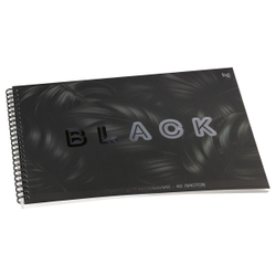 Альбом для рисования 40л., А4, на гребне "Just black", soft-touch ламинация, выб. лак, BG