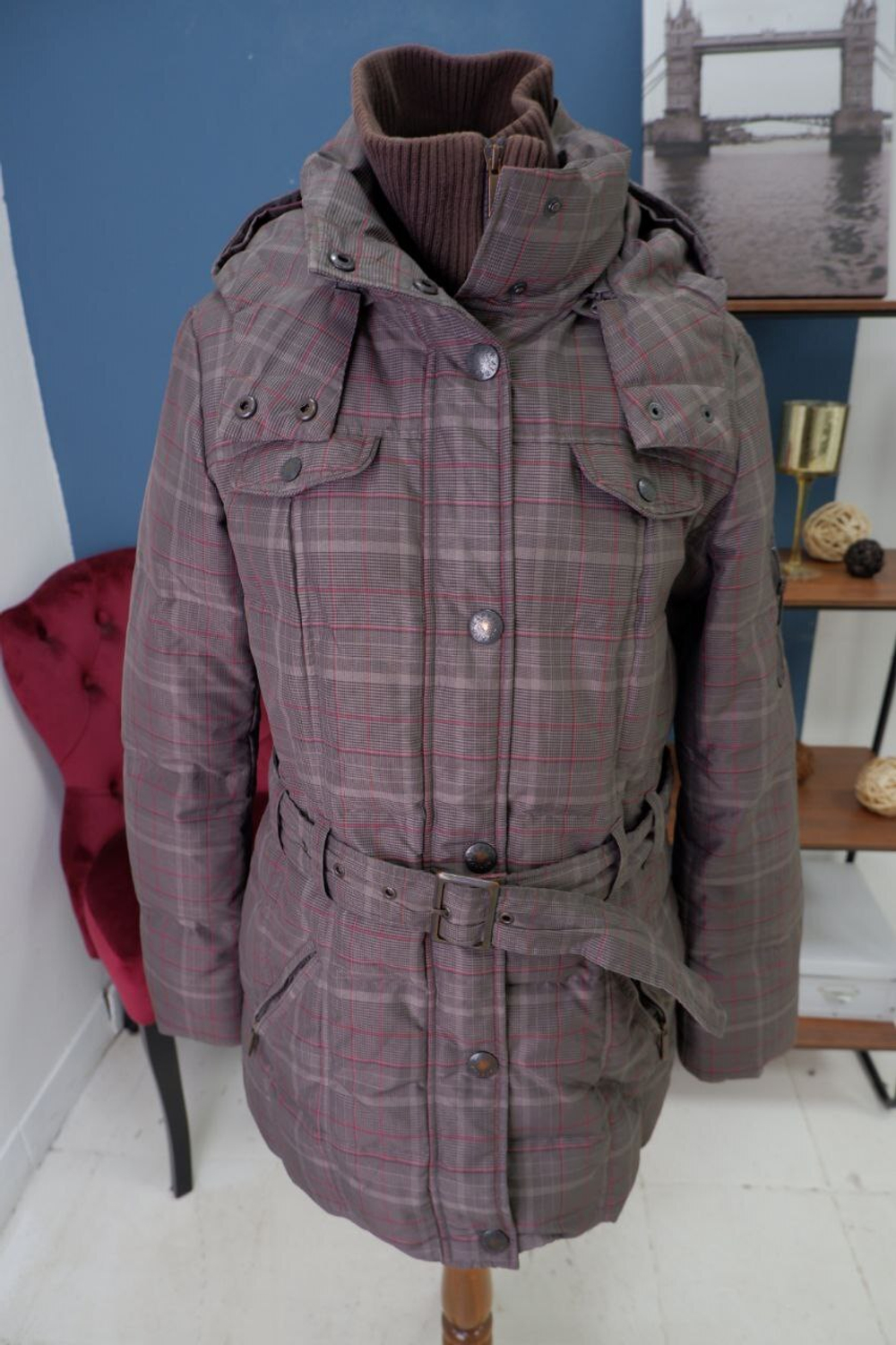 Парка Esprit в клетку зимняя 50 размер