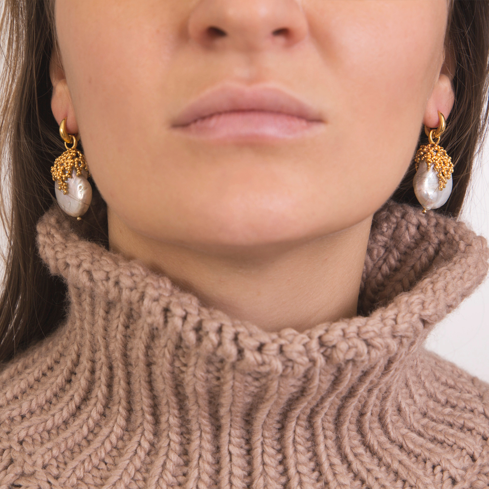 Серьги с Барочными Жемчужинами