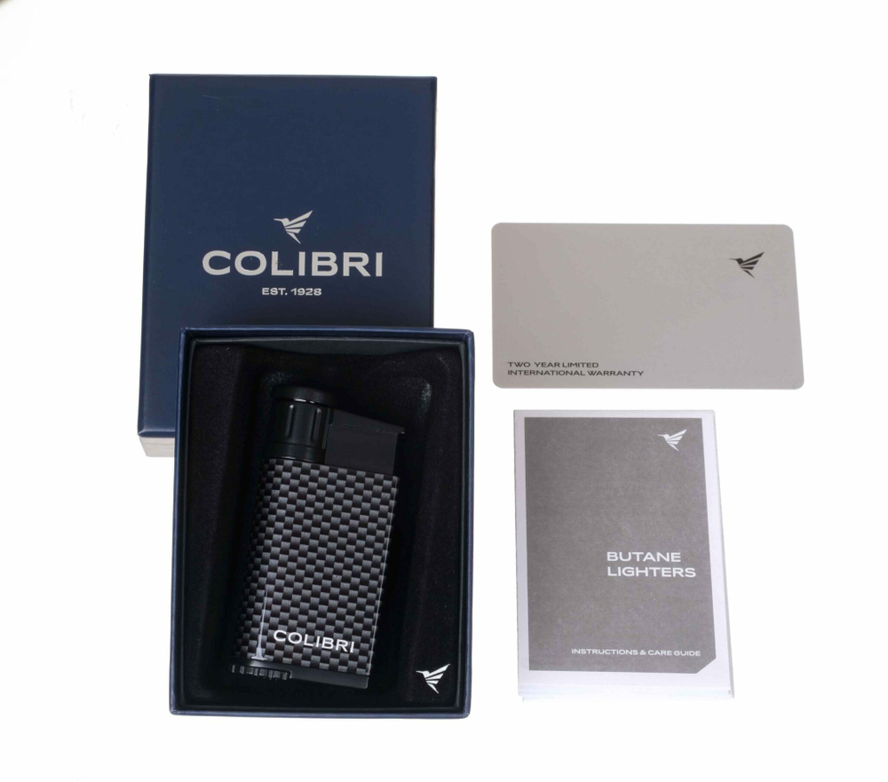 Зажигалка сигарная Colibri Evo, черный карбон LI520C30