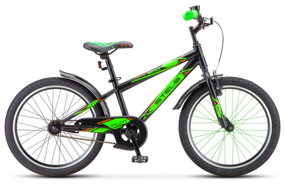Велосипед Stels PILOT-200 GENT 11'' ЧЕРНЫЙ/САЛАТОВЫЙ АРТ.Z010