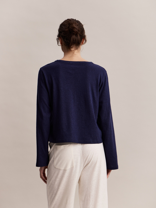 Лонгслив Luka Longsleeve Navy blue in Hemp