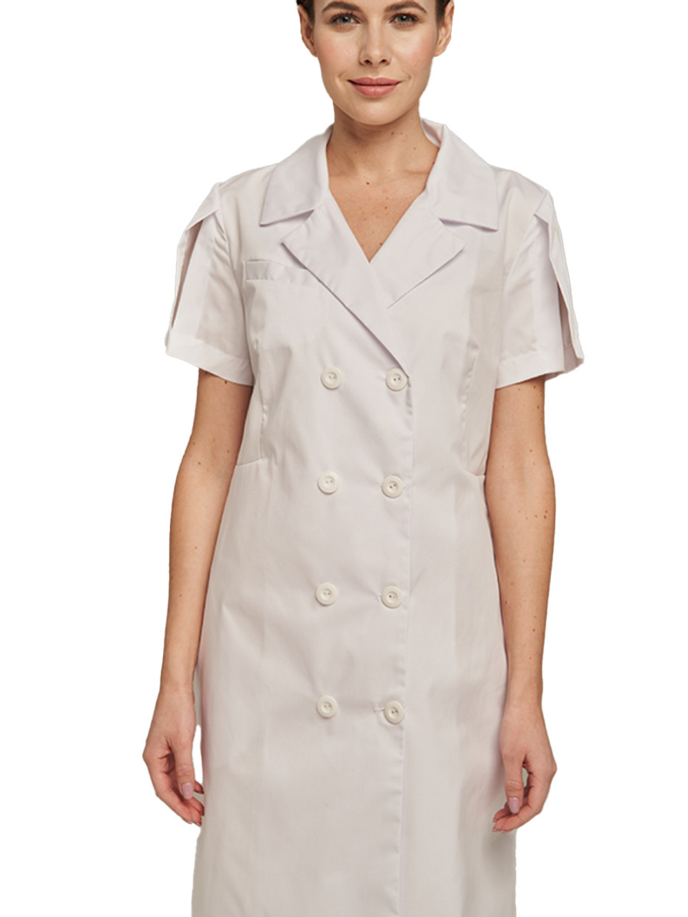 Халат медицинский женский Dr. Nice DRN285 двубортный, белый, 50