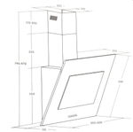 Вытяжка CIARKO NTI Black 60/ vertikal черн.стекло 520 м3