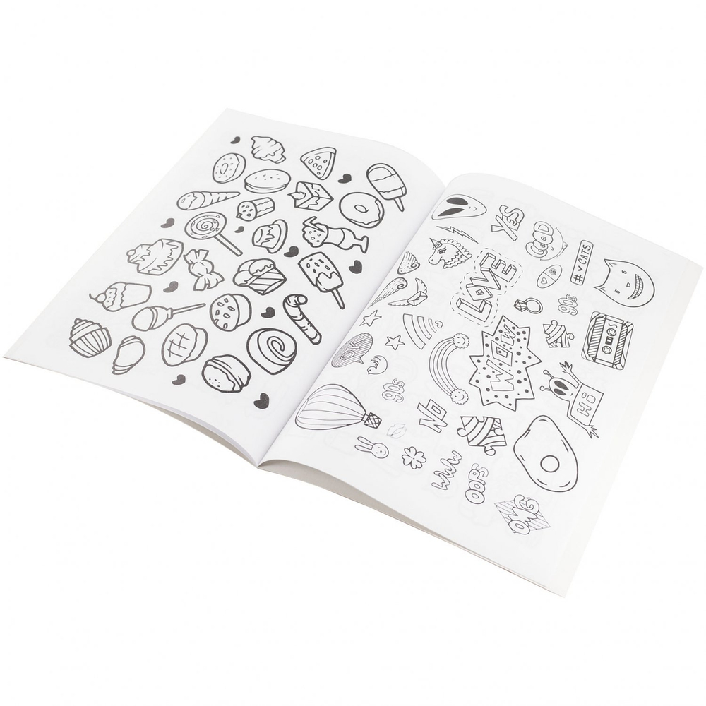 Раскраска А4 Alingar "Стикеры". 10 л., обложка целлюлозный картон