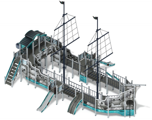 Детский игровой комплекс Флагман (Лагуна) (винтовой скат) ДИК 2.03.3.03-12