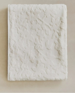 Zara Home - Жаккардовое банное полотенце с цветочным рисунком, белый, 30х50 см