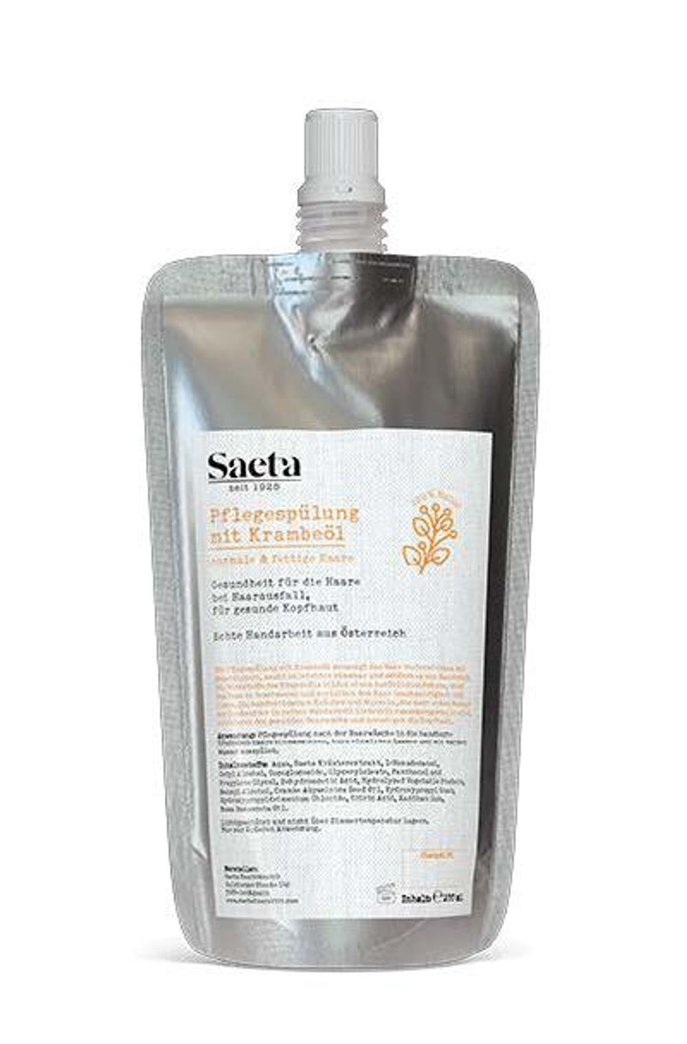 Сменный блок кондиционера Saeta с маслом крамбе (для нормальных и жирных волос)., 200 мл