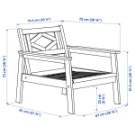 Садовое кресло - BONDHOLMEN IKEA/  БОНДХОЛЬМЕН ИКЕА,  73х77 см, белый