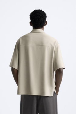 ZARA ПОЛО С МОЛНИЕЙ, СВЕТЛЫЙ СЕРЫЙ-КОРИЧНЕВЫЙ