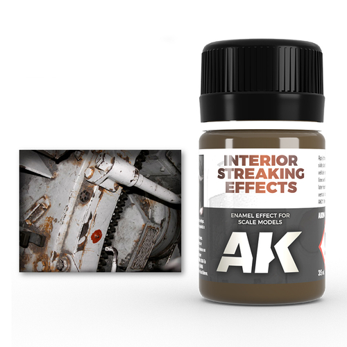 Эмалевый эффект подтеков AK Interactive - Streaking Effects for Interior 35ml