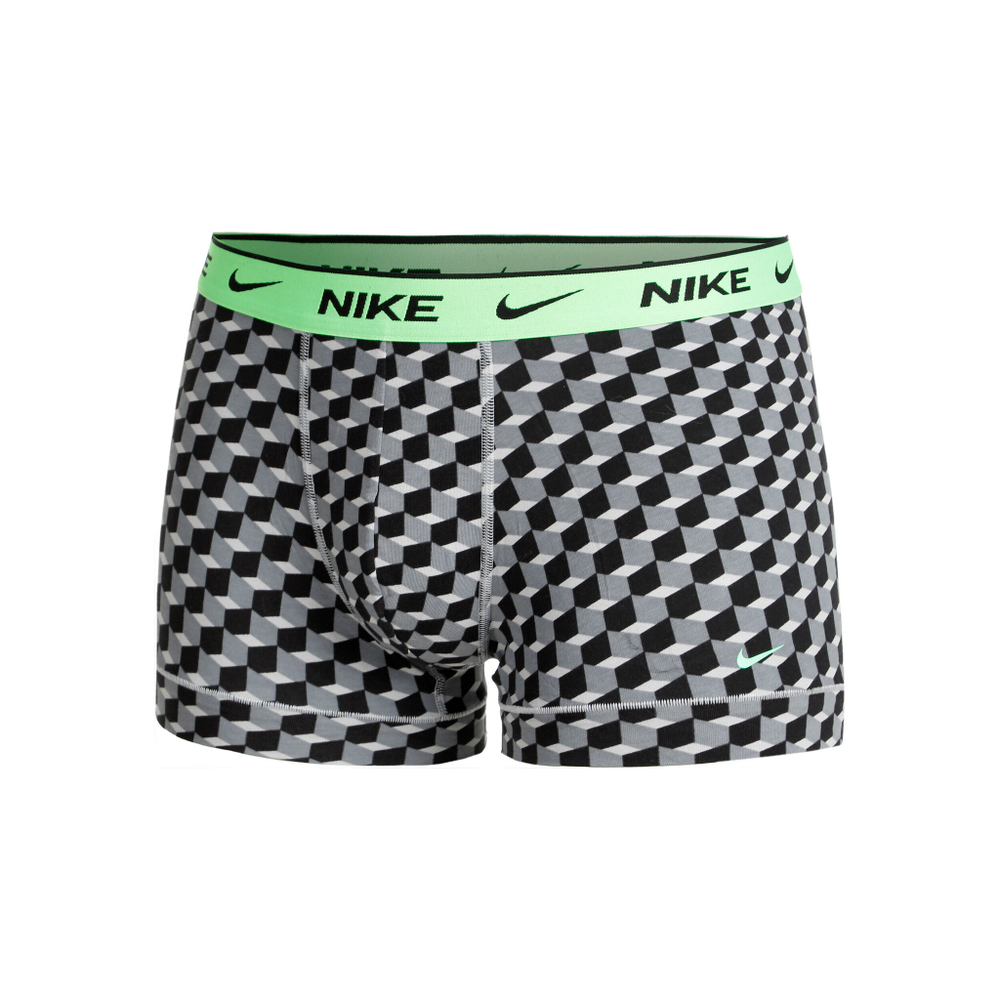 Nike Everyday Cotton Stretch Trunk Boxer Shorts 3 Pack Men - Grey, Neon Green