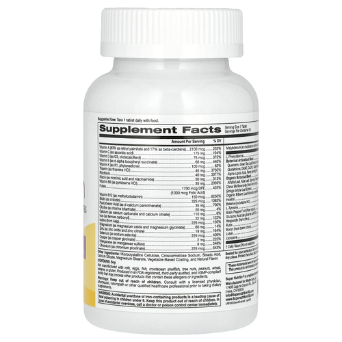 Super Nutrition, SimplyOne, мультивитаминная добавка тройного действия для женщин старше 50 лет, 90 таблеток