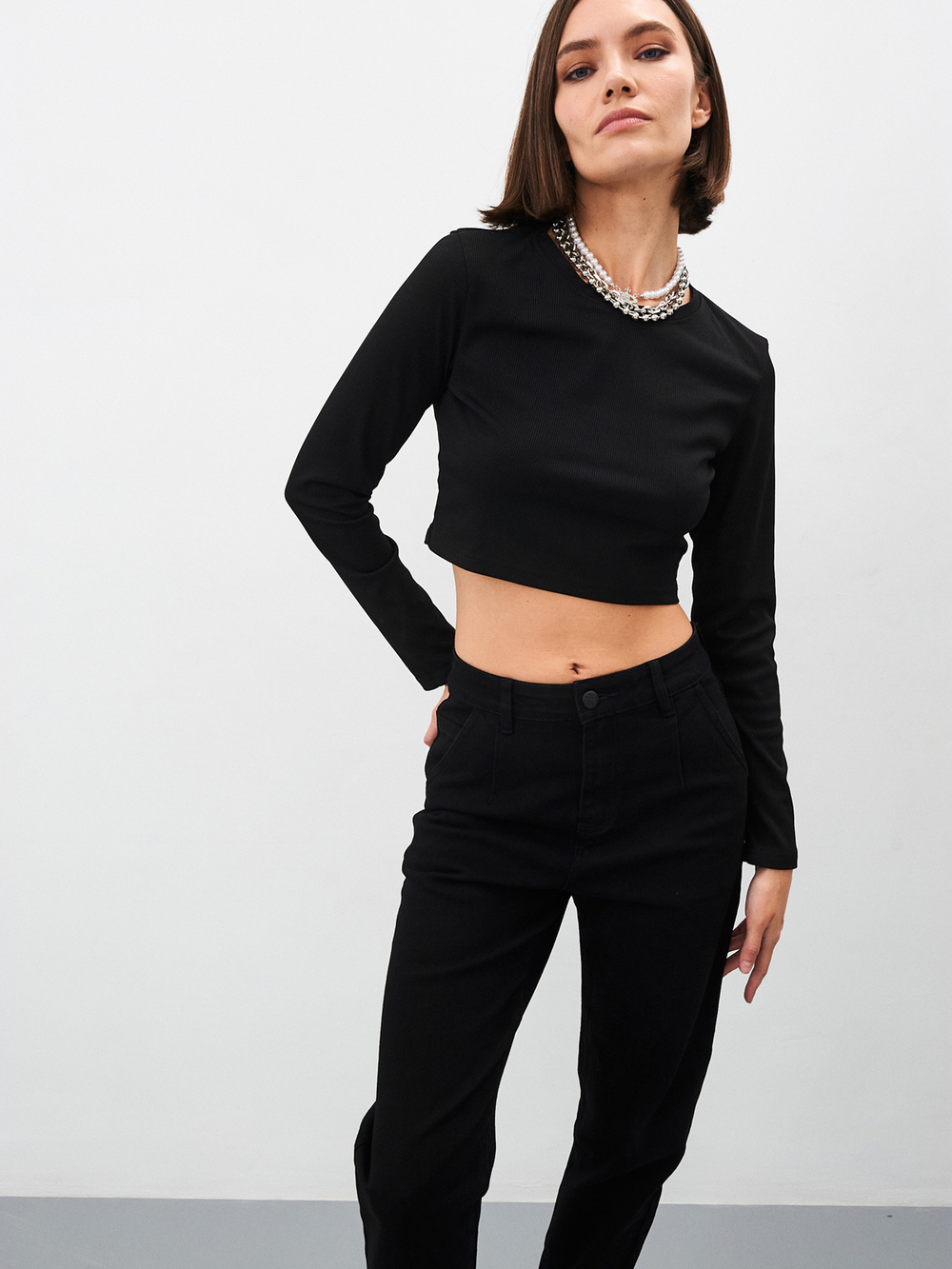 Женские джинсы mom fit с высокой посадкой-MP103B
