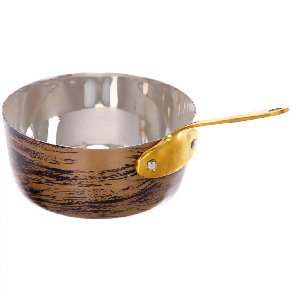 Ковш из нержавеющей стали для соуса 0,3л 12см цвет Антик