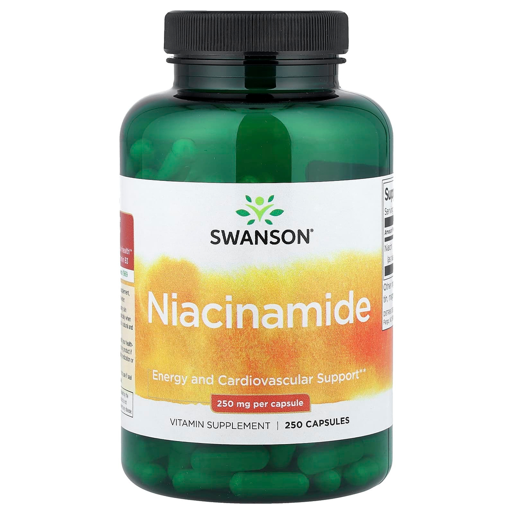 Swanson, никотинамид, 250 мг, 250 капсул
