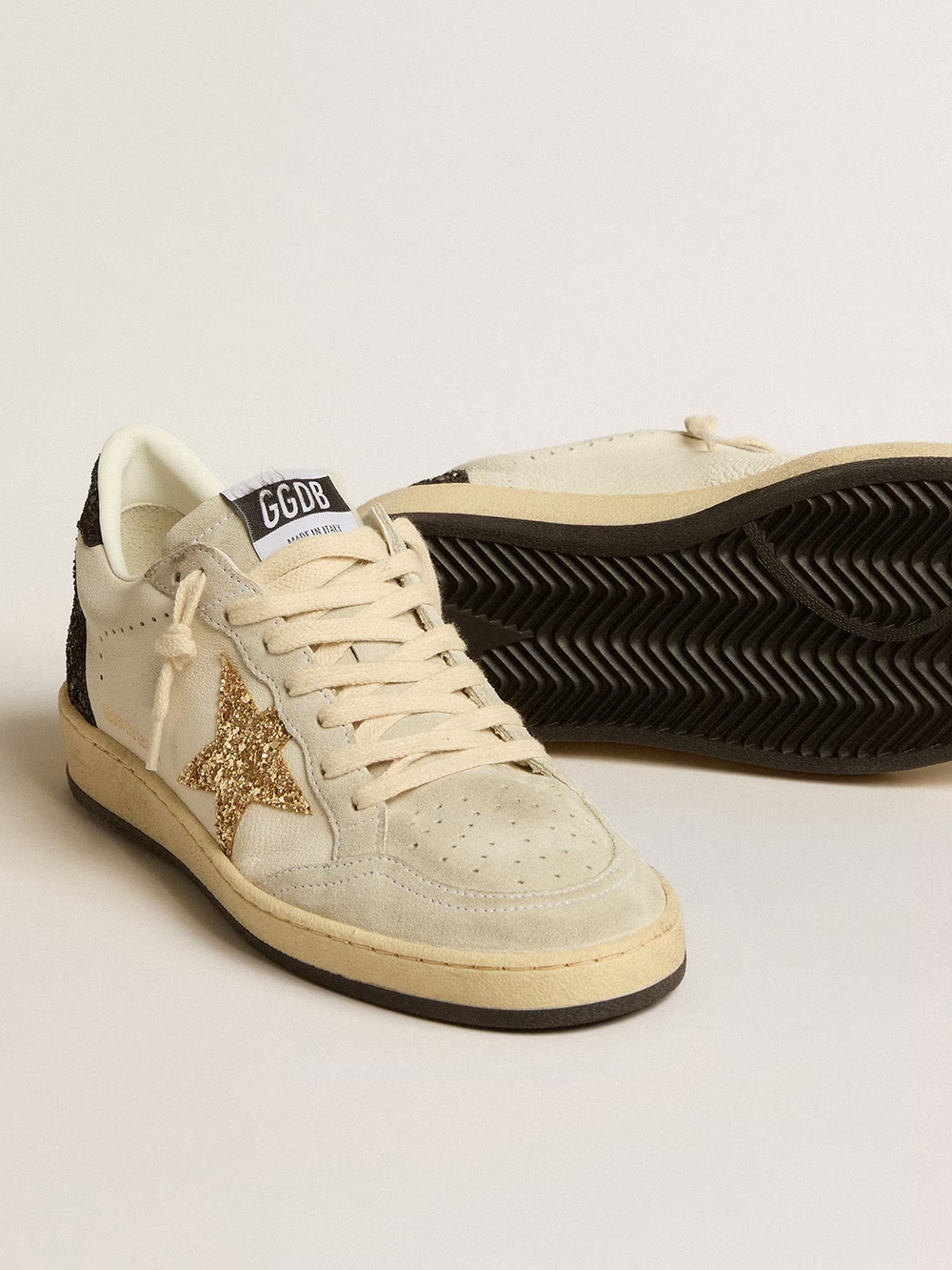 Ball Star LTD in nappa and suede with glitter star and black heel tab